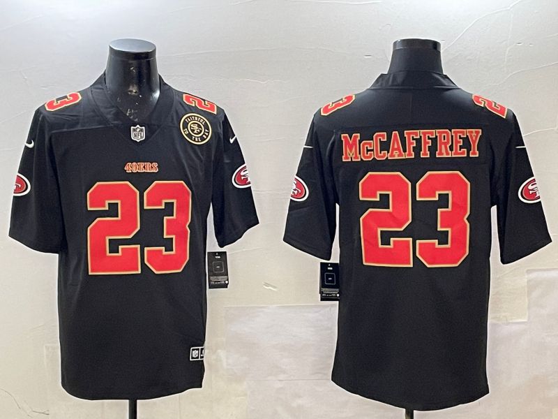 Men San Francisco 49ers #23 Mccaffrey Black gold Fashion 2025 Nike Limited NFL Jersey style 3->san francisco 49ers->NFL Jersey
